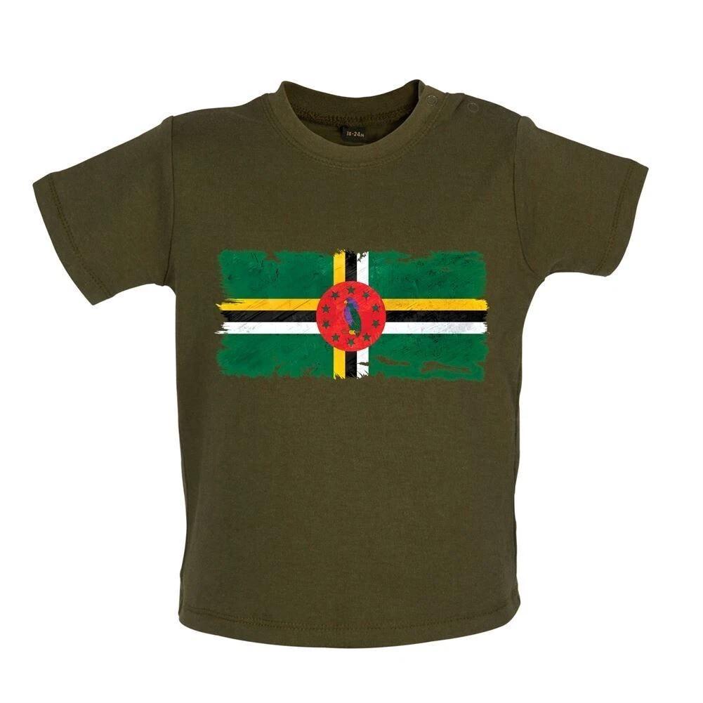 Dominica Grunge Style Flag - Baby Kids Boys Girls Unisex T-Shirt / Romper - Dominican Land Love 120
