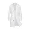 Frühling Herbst Neue Lange Baumwolle Mantel Neue Wollmischung Reine Farbe Casual Business Mode Herrenbekleidung Schlank Windjacke