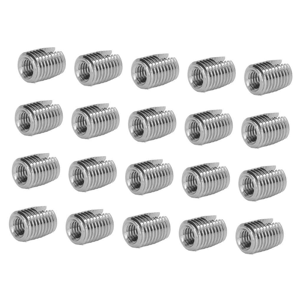 20 SZT Samogwintująca Wkładka Stal Nierdzewna Rowkowana Wkładka do Naprawy Gwintu Drutowego z Gwintem Wewnętrznym M5x0.8