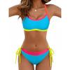Swimwear Women 2026 Bikini Crop Top Neon Trim Bikinis Tie Side Bottom Swimsuit High Cut Bottom Two Piece Swimsuit Bandeau Top