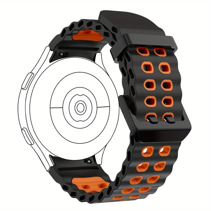 Dual-Tone Silicone Watch Strap For Samsung Galaxy Watch 7/6/5/4/FE - 40mm & 44mm Breathable Quick-Release Buckle Watch Strap