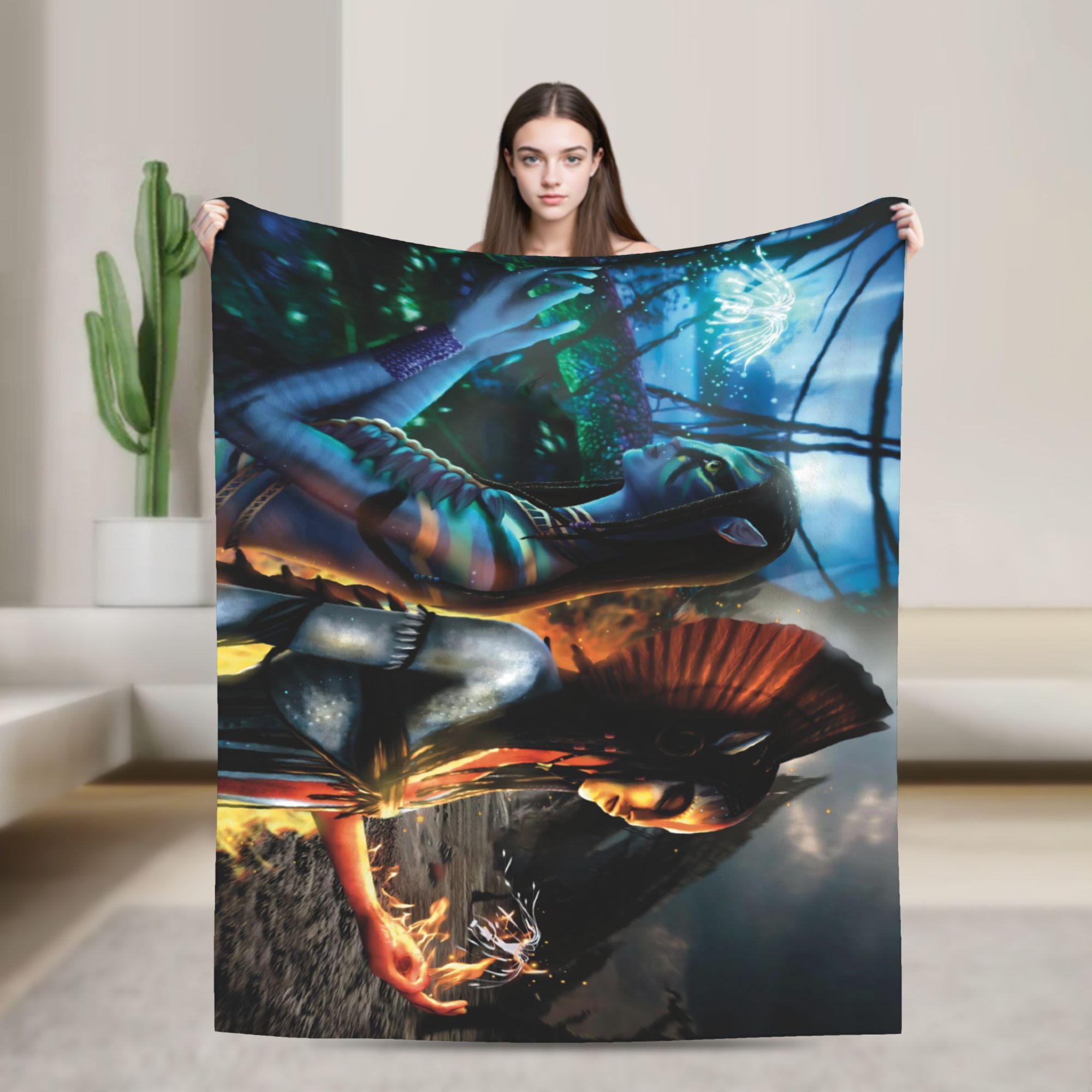 

Avatar Movie Blankets Neytiri Jake Sully Wool Throw Blanket Summer Air Conditioning Personalised Soft Warm Bedspreads 100x150cm