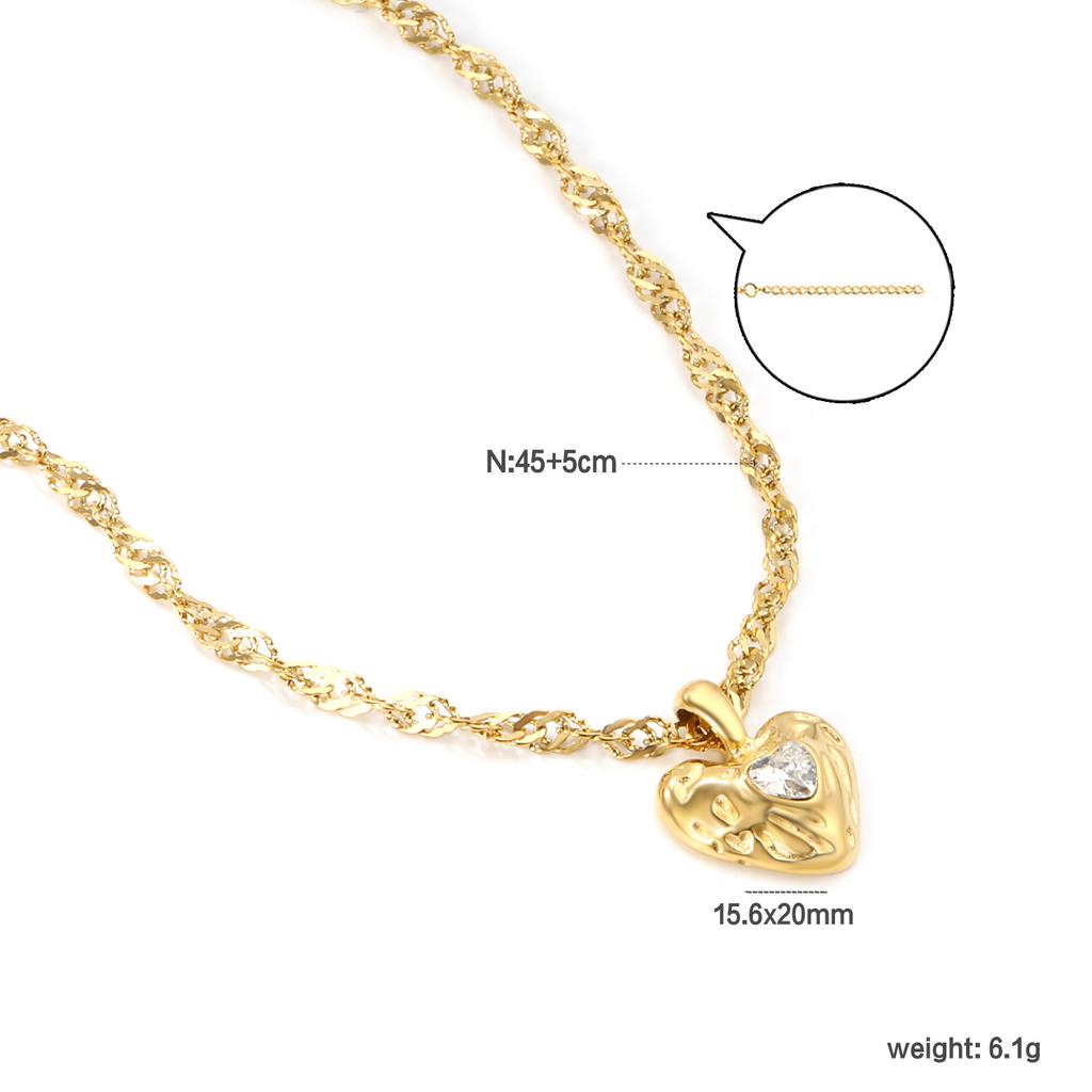 Dainty Gold Necklace With Heart Pendant Minimalist Fashion Jewelry For Women Delicate Layering Chain
