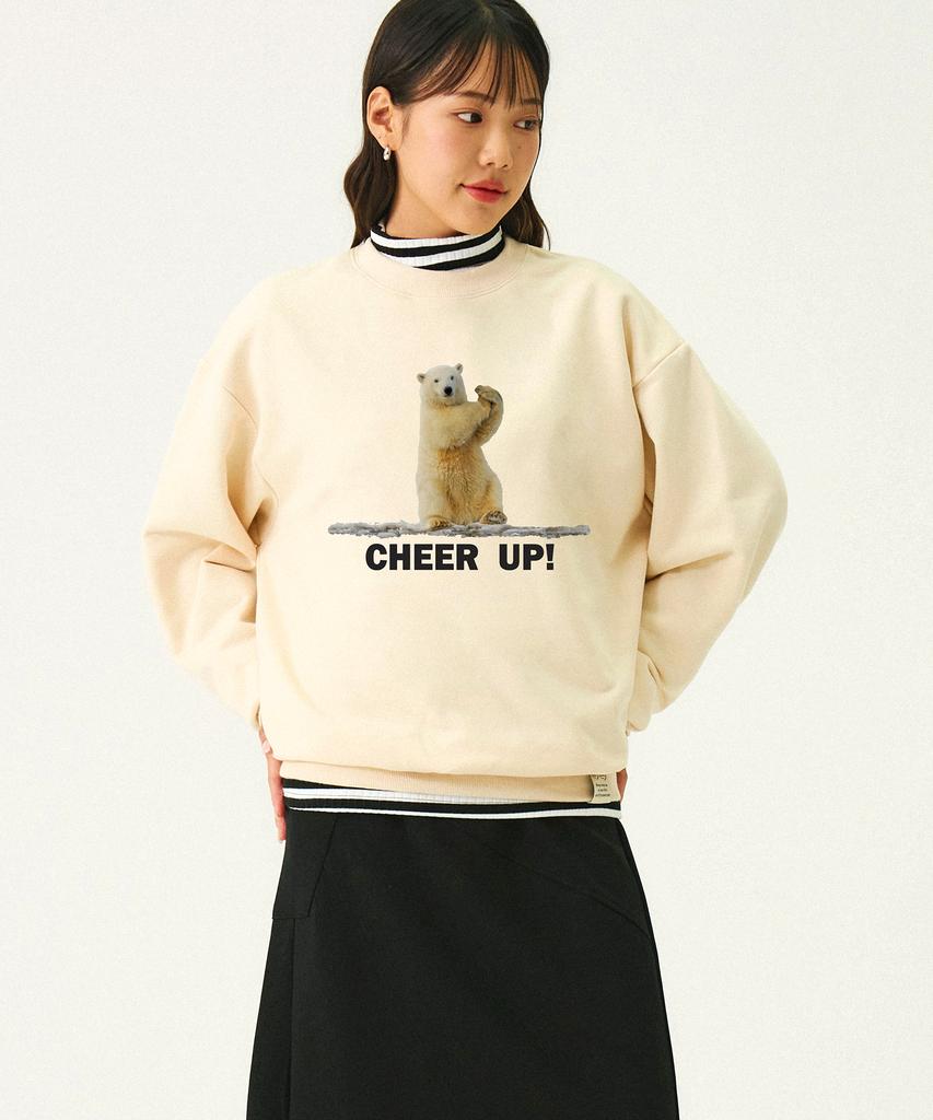 GRAVER [Unisex] Ice Polar Bear Sweatshirt_Cream