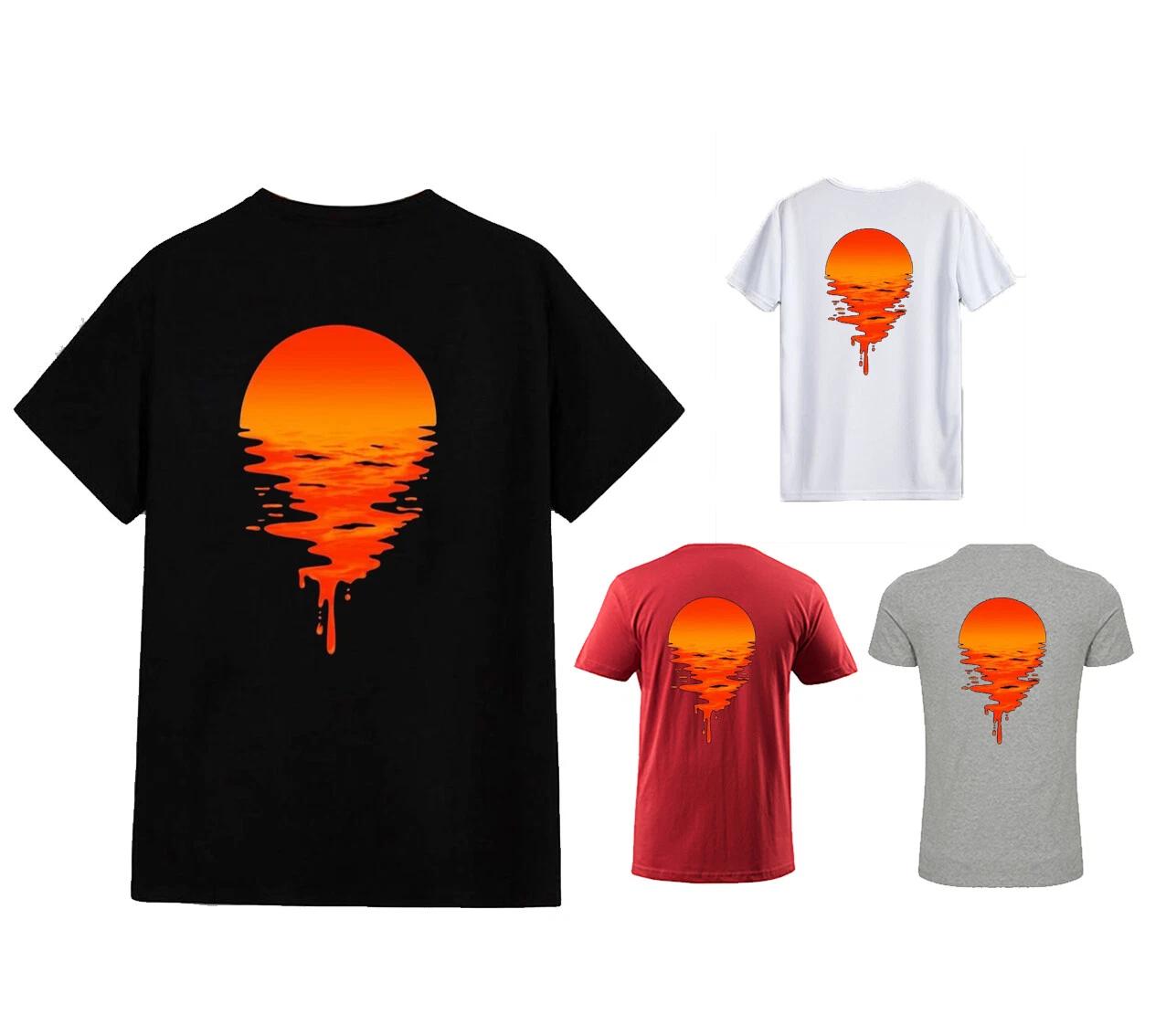 

Футболка унисекс для взрослых Закат Поток - Вдохновение для благополучия Природа Лето Прохладная L