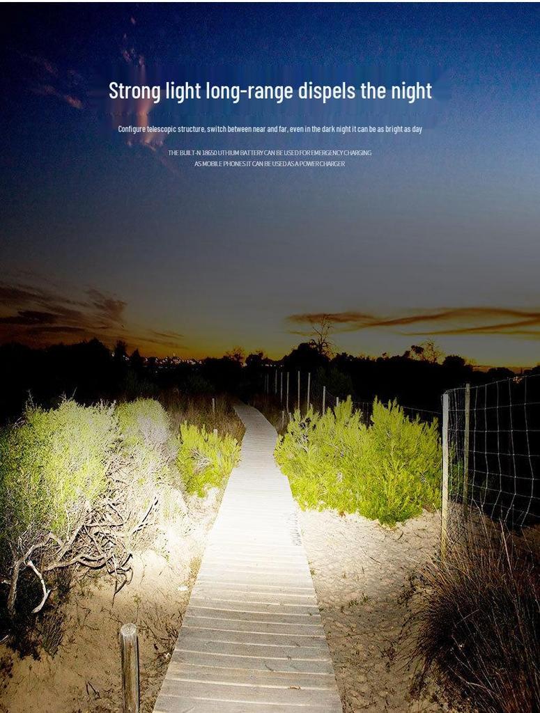 High-Lumen LED Outdoor Headlamp for Climbing, Fishing, and Diving, Featuring Strong Light and Long Battery Life
