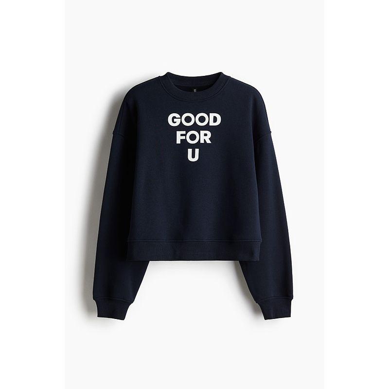 

HM Летнее женское худи с принтом 1259413 Navy/Good for U 155/76(XXS)