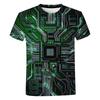 Clothing Cool Motherboard CPU Mainboard T-shirt Short Sleeve Tops Tees 3D Circuit Board Electronic Chip Graphic T Shirts for Men