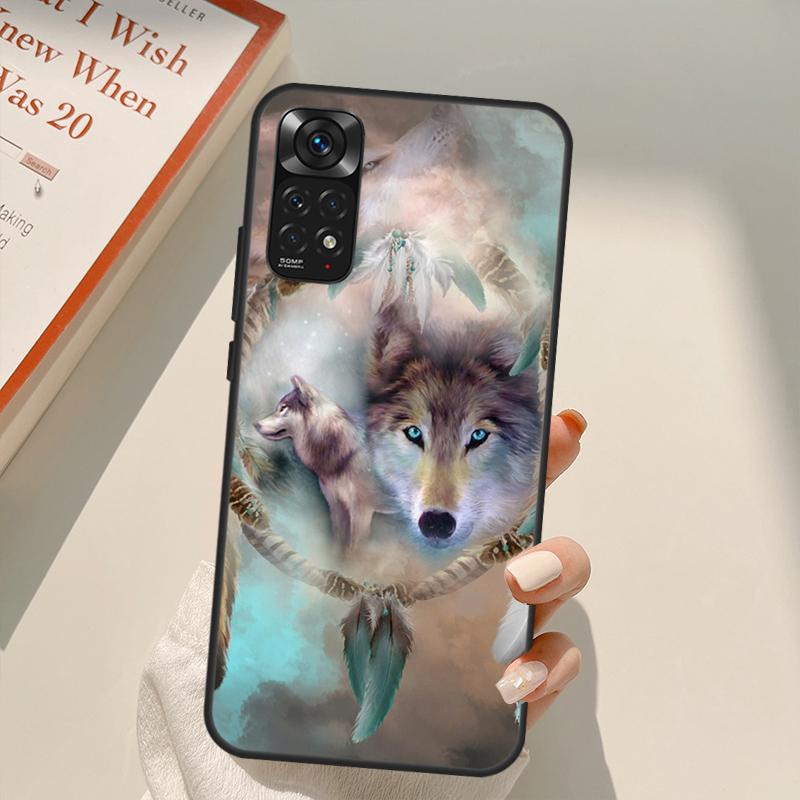Dream Catcher Feather Wolf Case For Xiaomi Redmi Note 11 10 9 8 Pro Note 11S 10S 9S 8T K50 K40 9A 9C 10A 10C Cover