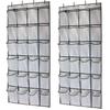 Over The Door Shoe Organizer Hanging Storage Bag Shoe Storage Door Hanger with 24 Mesh Pockets