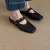 Inner Heightening 2026 Baotou Shoes for Women with Square Toe Half Slippers Sandals and Slippers for Women Summer Outside Wear