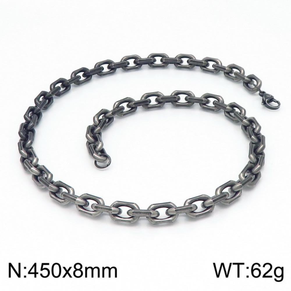 European and American Domineering Personality Black-plated Edging O-chain Titanium Steel Men's Bracelet Necklace