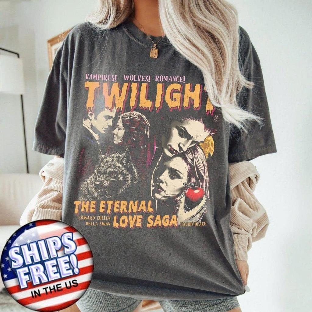 Vintage Twilight Saga T-shirt, Comic Vampire Shirt, Book Lover Twilight Gift