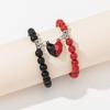 4x Magnetic Couple Bracelet Set Heart Pendant Matching Necklace Forever Love Jewelry Gifts for Couple Best Friends
