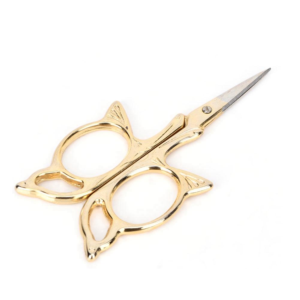 1pc Antique   Stainless Steel Tailor Scissors Household   Sewing Accessories (Gold)