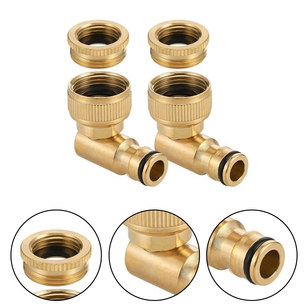 90-degree Connector Brass Hose Connection Garden Quick Coupling Adapter
