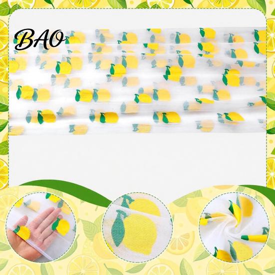 Tulle Table Decor Sheer Runner, Strawberry Cherry Lemon Pattern, Summer Party Setting Overlay, Seasonal Fruit Runner for Birthday Wedding Overlay
