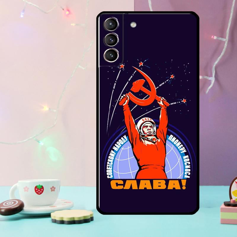 Red Soviet Union USSR Flag Phone Case For Samsung Galaxy S25 Ultra S20 S21 S22 S23 S24 Ultra Plus S9 S10 S25 FE Cover