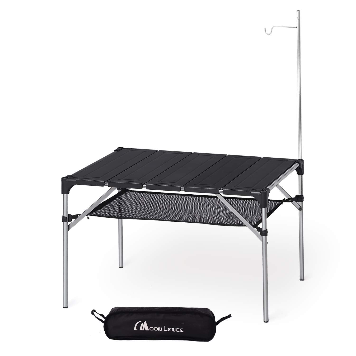 

Moon Lence Aluminum Roll-Up Camping Table, Foldable, Compact, Ultra-Lightweight, for Outdoor Hiking, BBQs, and More