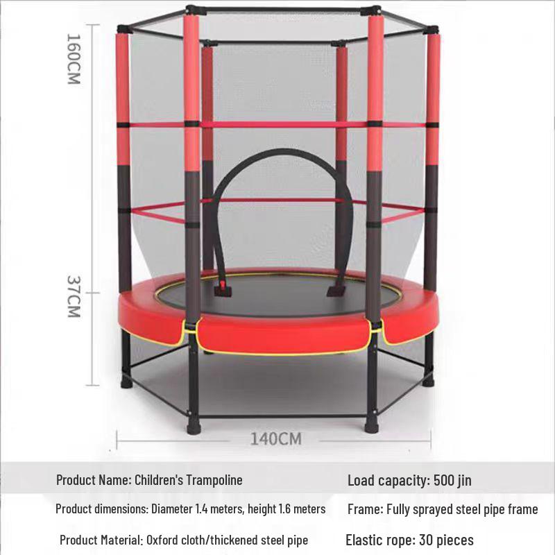 Indoor Trampoline for Kids & Adults with Safety Net - Fitness & Play Bouncing Bed