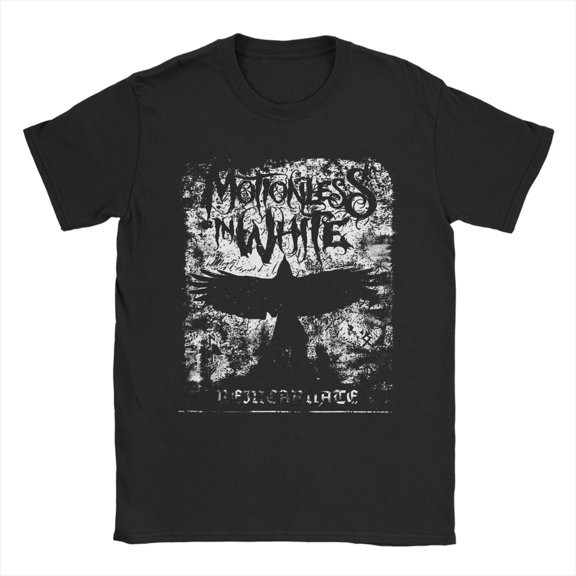 

White Motionless T-Shirt Summer Band 100% Cotton T-Shirts For Men s Trendy Cool Casual Tshirt Short Sleeve Vintage Tops - Men... S разноцветный