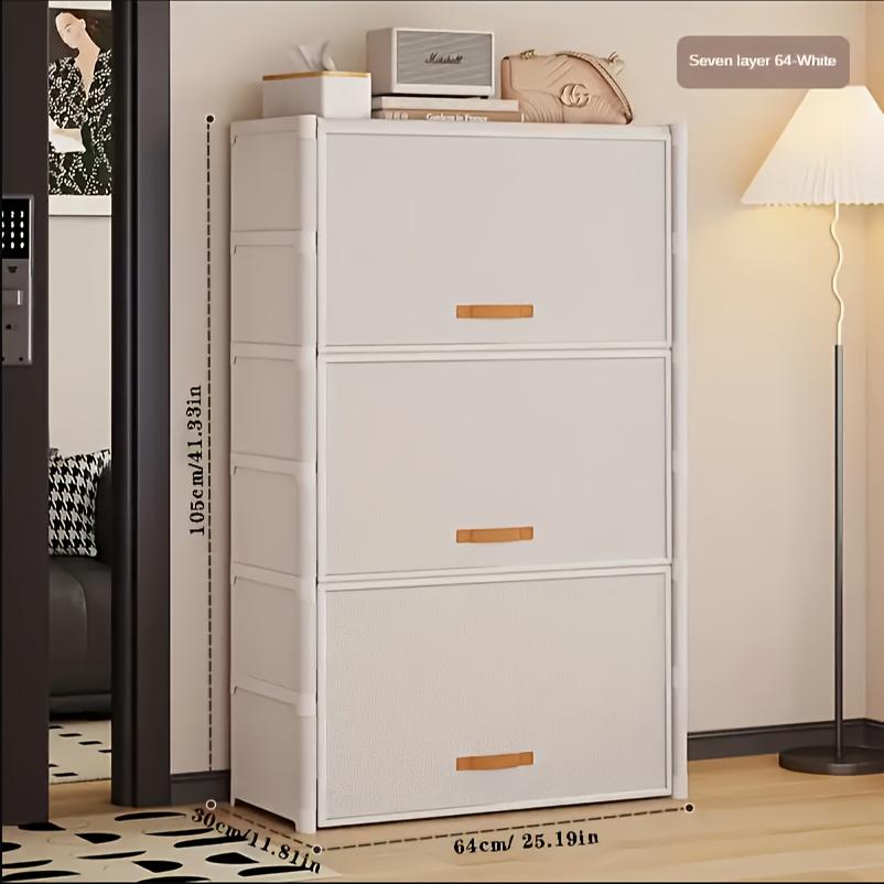 Shoe Rack with Dust Cover - Portable, Stackable and Independent Home Office Shoe Cabinet, Clean, Neat, Convenient, Beautiful, The Best Christmas Gift