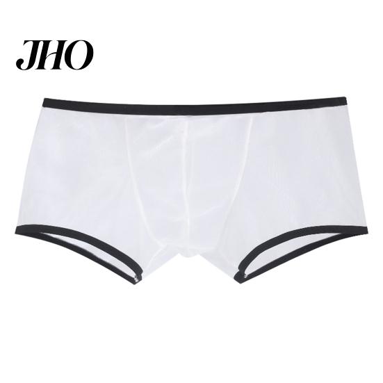 Mesh Panties Men U Convex Color Matching Stretchy Low Trendy Briefs Waist See Through Underpants Underwear for Sleeping Sexy