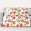 Bright Peach Fruit Design Blanket Comfortable Decorative Nap Blanket For Sofa Bed Chair Dormitory Blanket