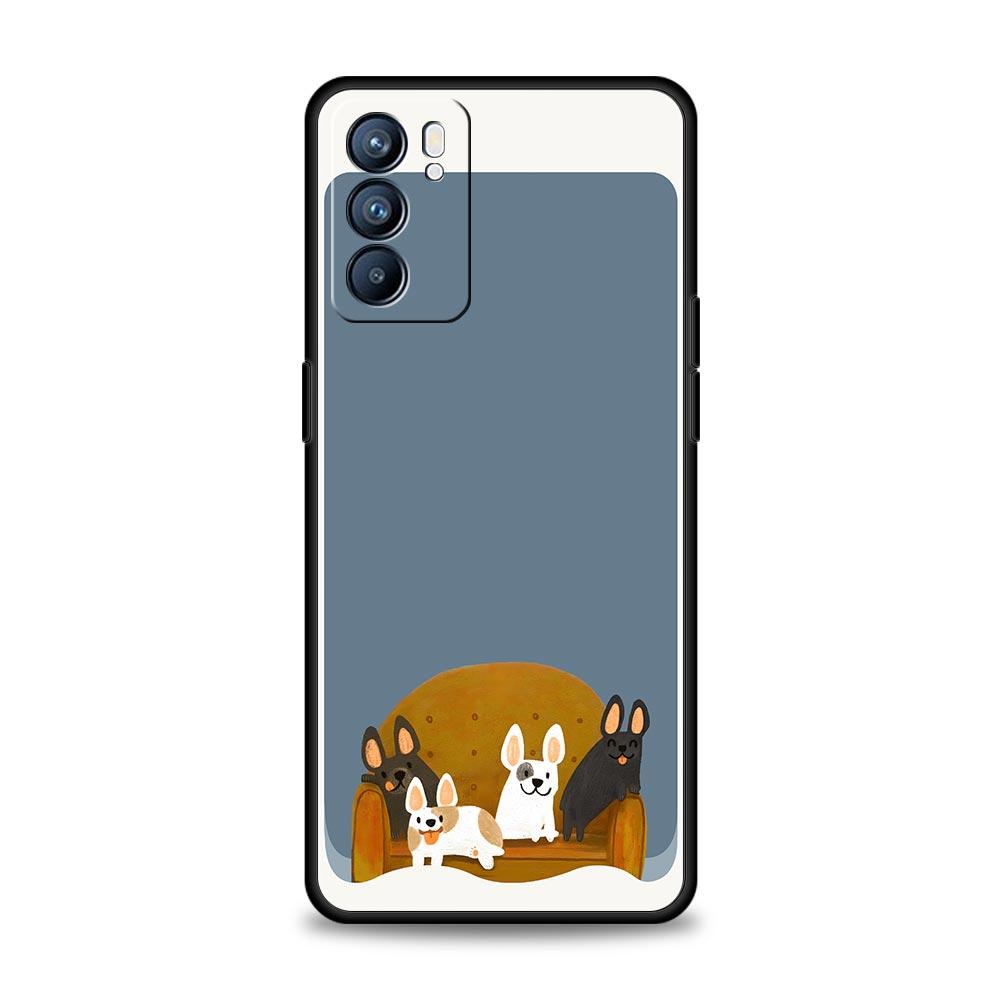 Cute Cartoon Dog Seaside Rabbit Case For Oppo Reno14 Reno13 Reno12 11 F 10 Find X5 X9 Pro A54 5G A53 A9 A16 A78 4G A80 A98 Cover