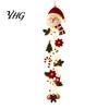 Warm Glowing Christmas Wall Decorations Door Hanger, Quilted Fabric Santa Snowman Tree Gingerbread Hanging Soft Led Entryway Accents Light with