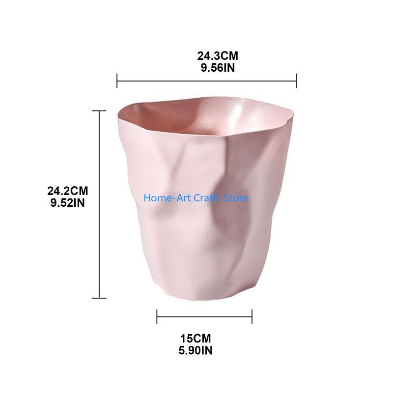 Y3NA Nordic Irregular Trash Can Modern Color Plastic Garbage Rubbish Bin Waste Basket Basin Bucket Flower Pot