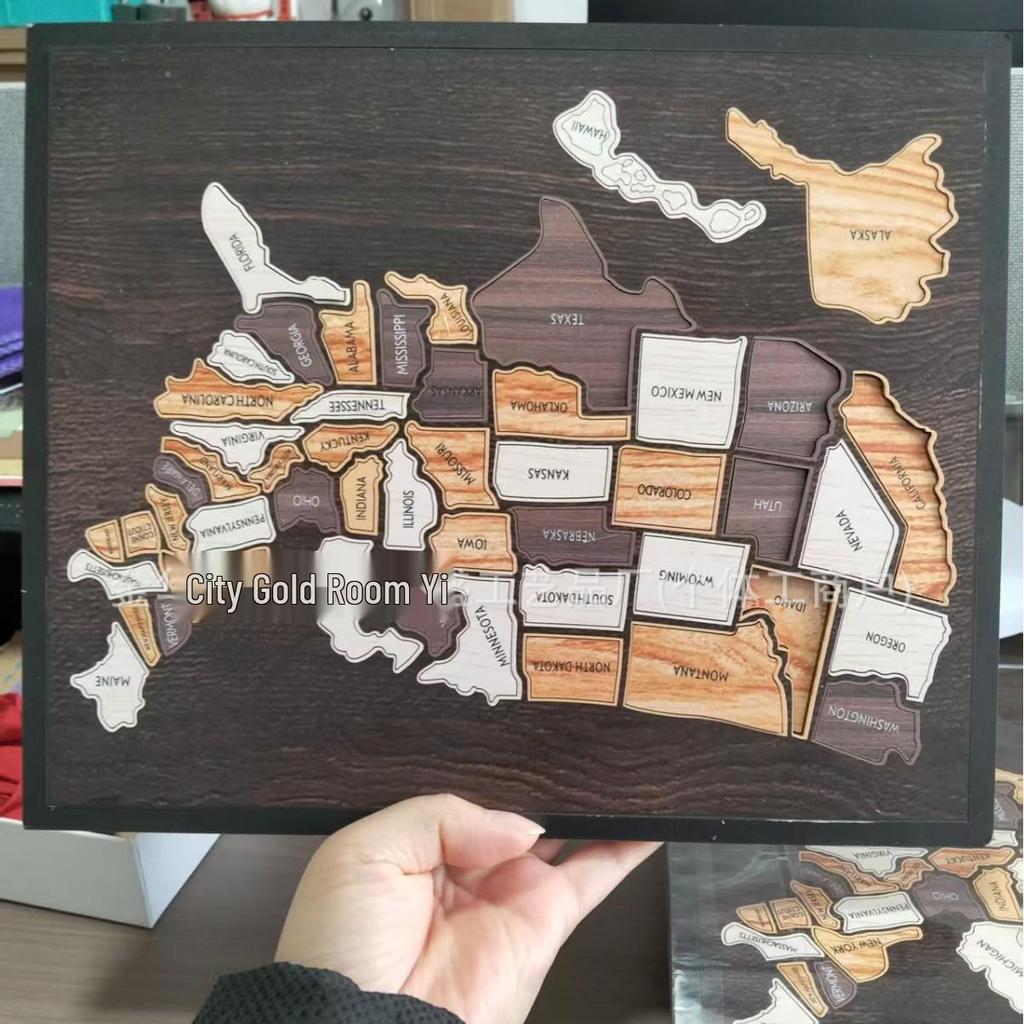 Wooden USA Travel Map Puzzle - Decorative Home Puzzle