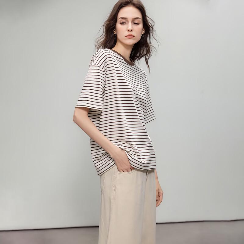 Women's Retro Striped Half-Sleeve T-Shirt