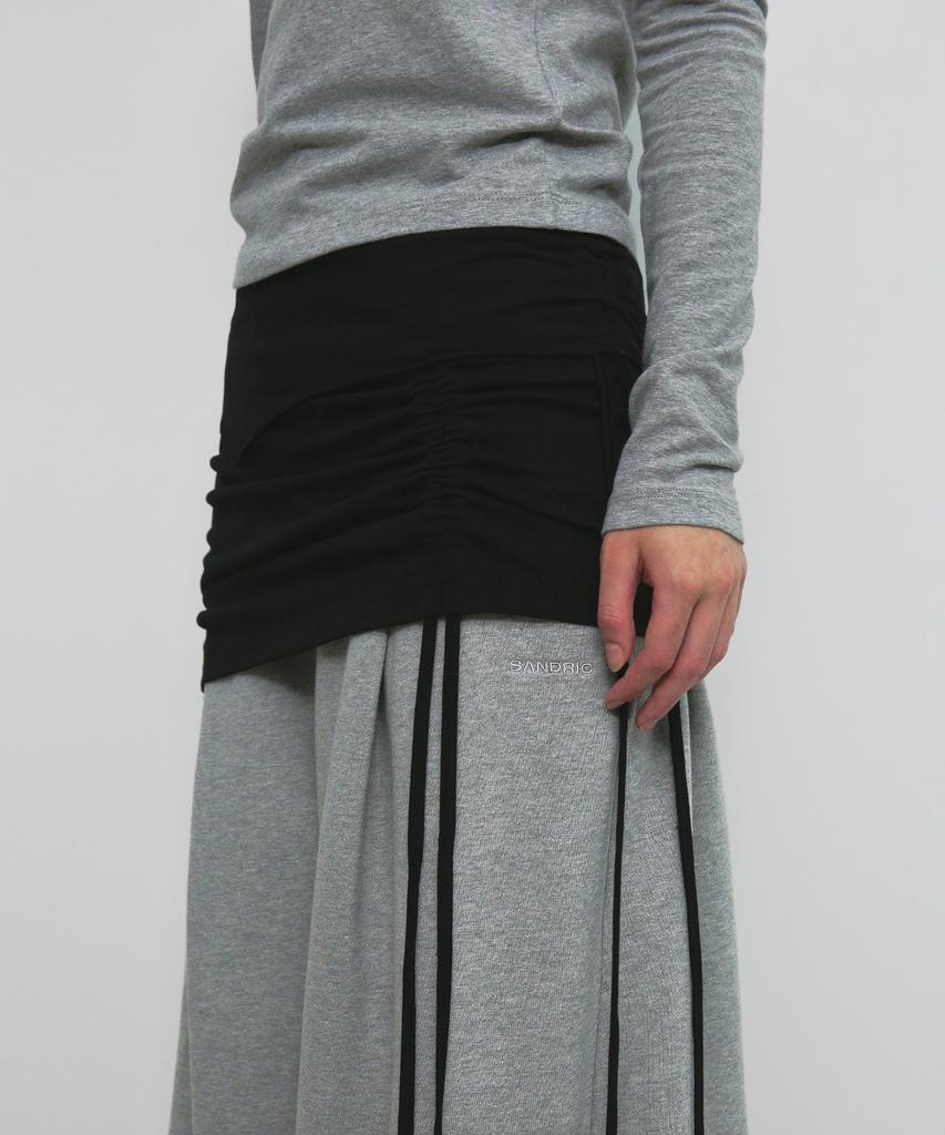 Saendeulig Layered String Mini Skirt_Black