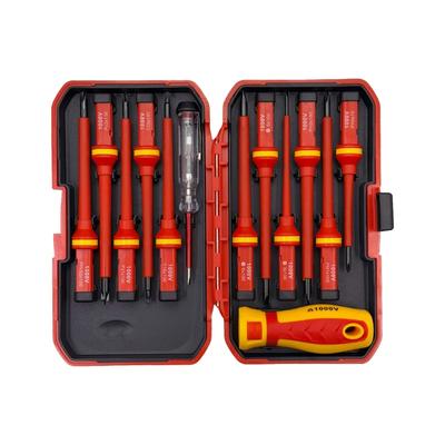 Professional 13 In 1 Insulated Screwdriver Kit 1000V Ergonomic Handle Multipurpose Tool Set for Electrical Work Maintenance