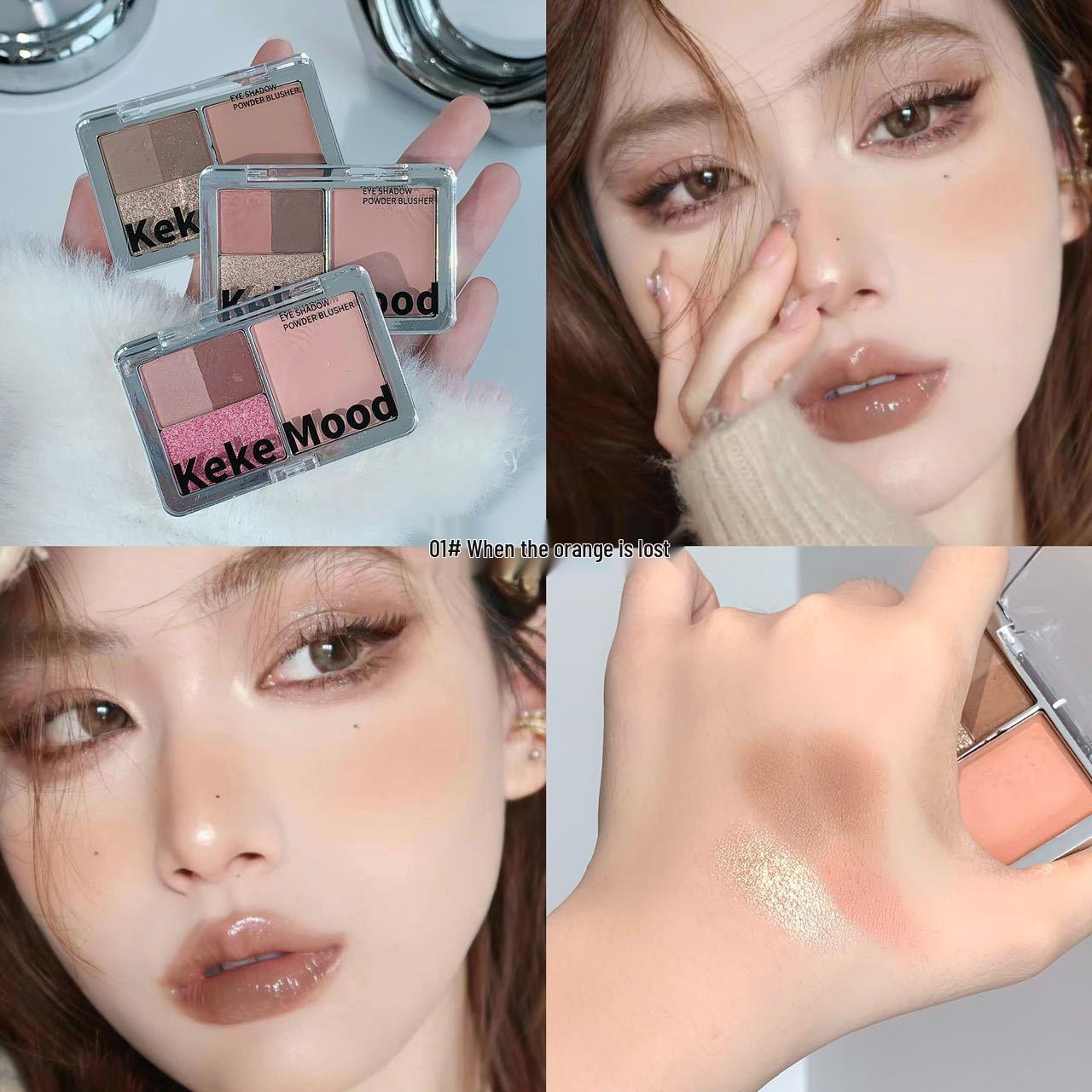 

Мини-палетка теней для век и румян Kekemood - Легкое нанесение, Ежедневные землистые тона 6g