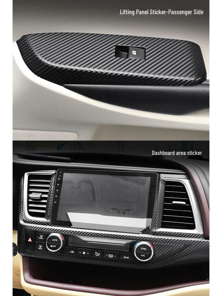 Carbon Fiber Anti-Kick Center Console Sticker for 09-21 Toyota Highlander Interior Decoration