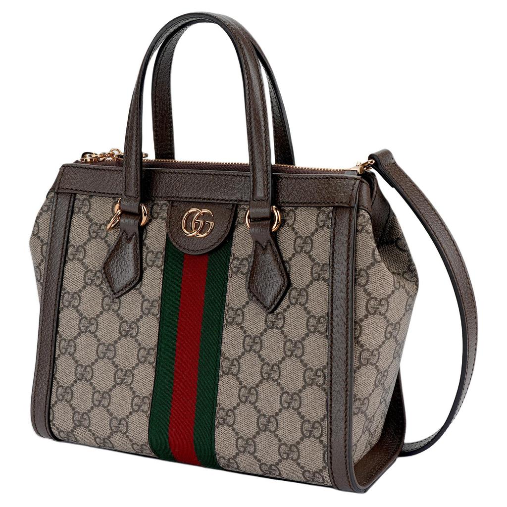 Gucci Ophidia Logo Streifen Web-Tragetasche Unisex Tote Ebenholz Braun 547551-K05NB-8745