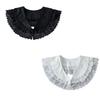 French Design Double Layer Detachable Collar for Women Girl Elegant Ruffle Lace Collar Neckpiece For Clothes Enhancement