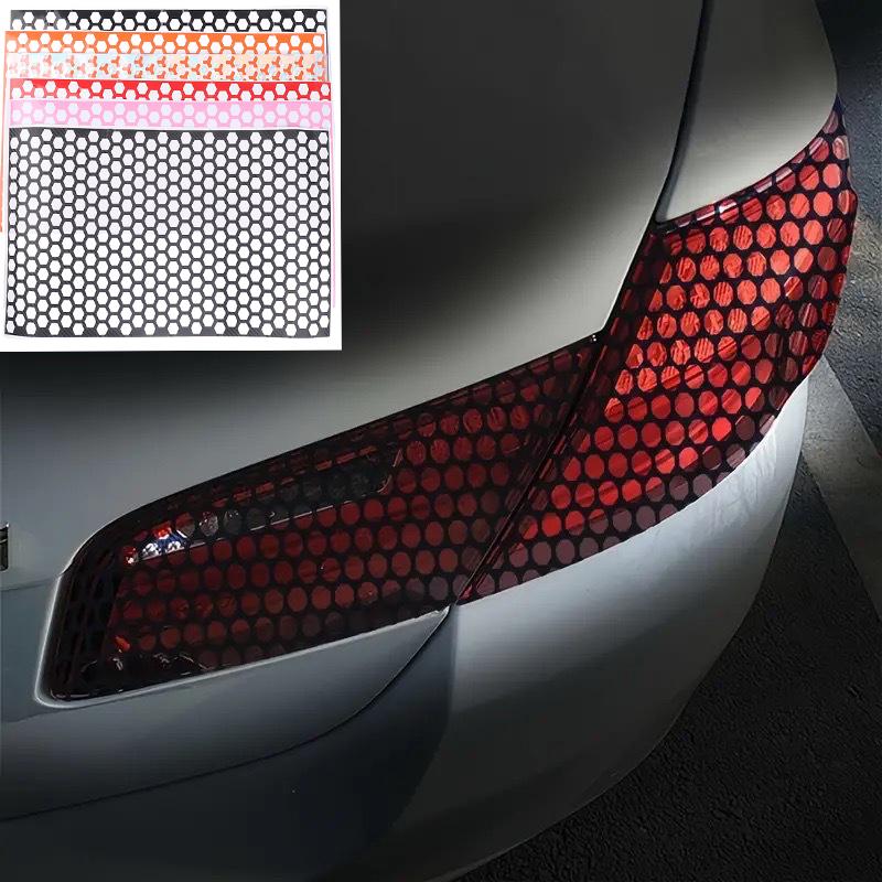 2Pcs Creative Trendy Taillight Stickers Car Rear Light DIY Decorative Sticker Universal Auto Honeycomb Sticker Decor Accessories