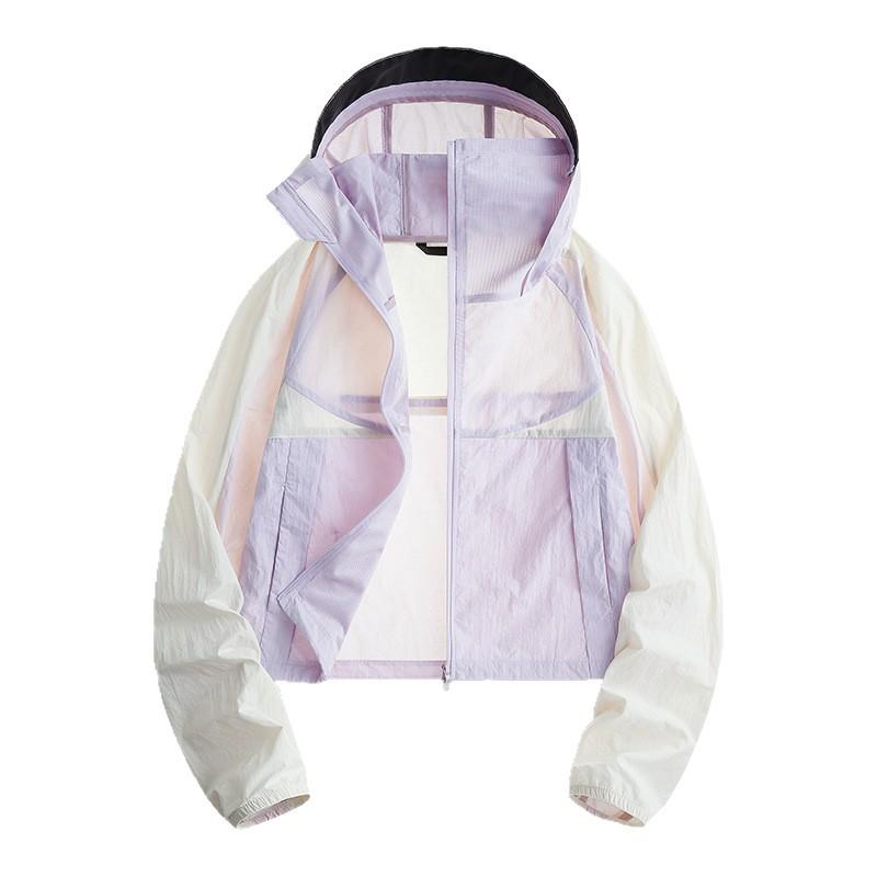1011 new retro contrasting color splicing couple sunscreen clothing men's and women's outdoor casual jacket jacket loose hooded