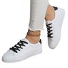 Neue Herbst Schnürschuhe kleine weiße Schuhe Damen flacher Boden Mode weißes Brett Paar Freizeitschuhe Außenhandel