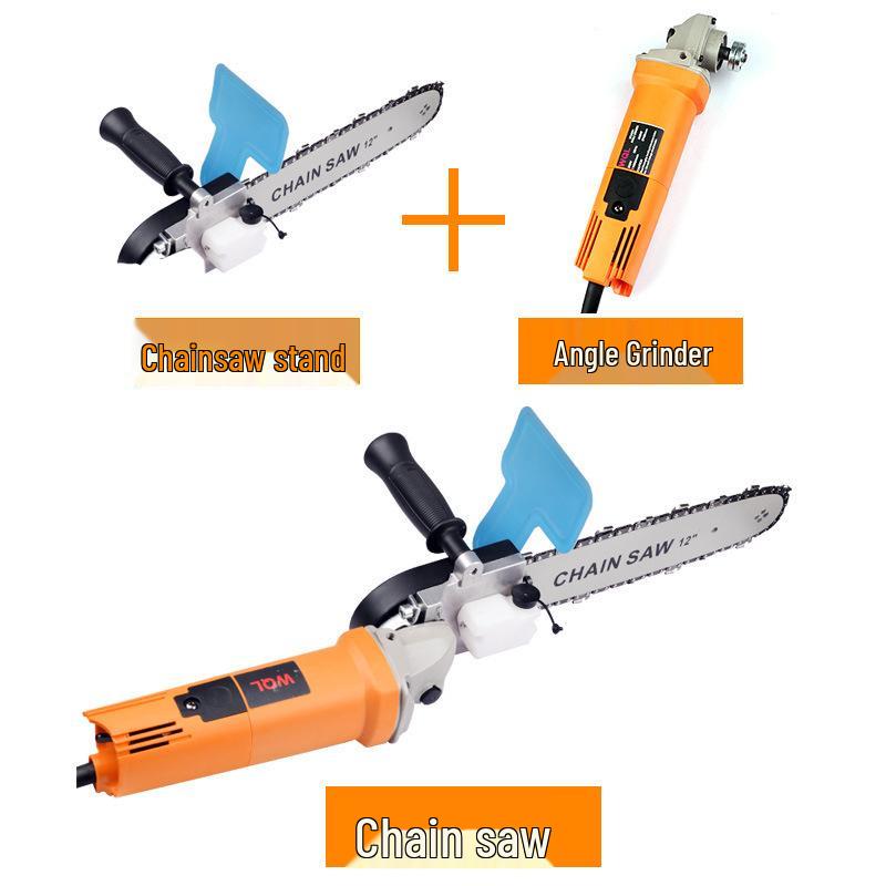 Compact Multi-Functional Electric Chainsaw and Angle Grinder for Woodworking