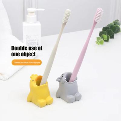 Cartoon Animal Toothbrush Holder Resin Bathroom Organizer Stand for Toothbrushes Paste Adorable Desk Decor for Sink Countertop Storage Stand