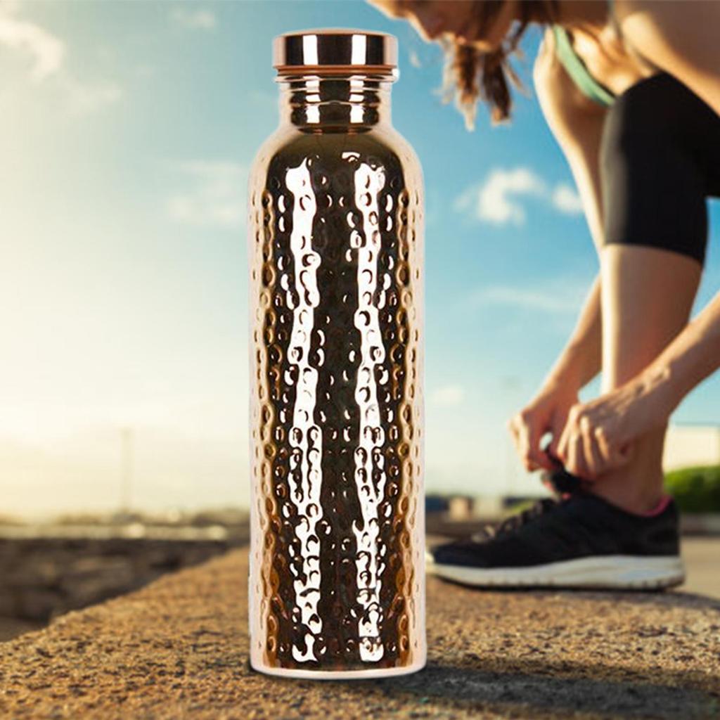 Bottiglia di Rame A Prova di Perdite Termica Bottiglia d'Acqua in Rame Portatile A Prova di Perdite Tazza da 27 once per Palestra Campeggio Viaggio Idratazione Lavoro
