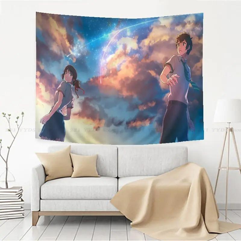 Office Living Room Tapestry Japanese Anime Your Name Tapestry Home Wall Decoration Tapestry
