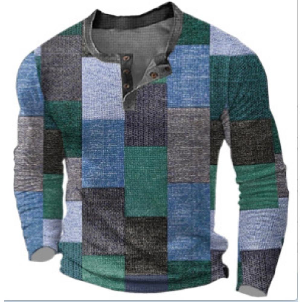 Pánské vintage tričko s dlouhým rukávem s 3D DTG potiskem