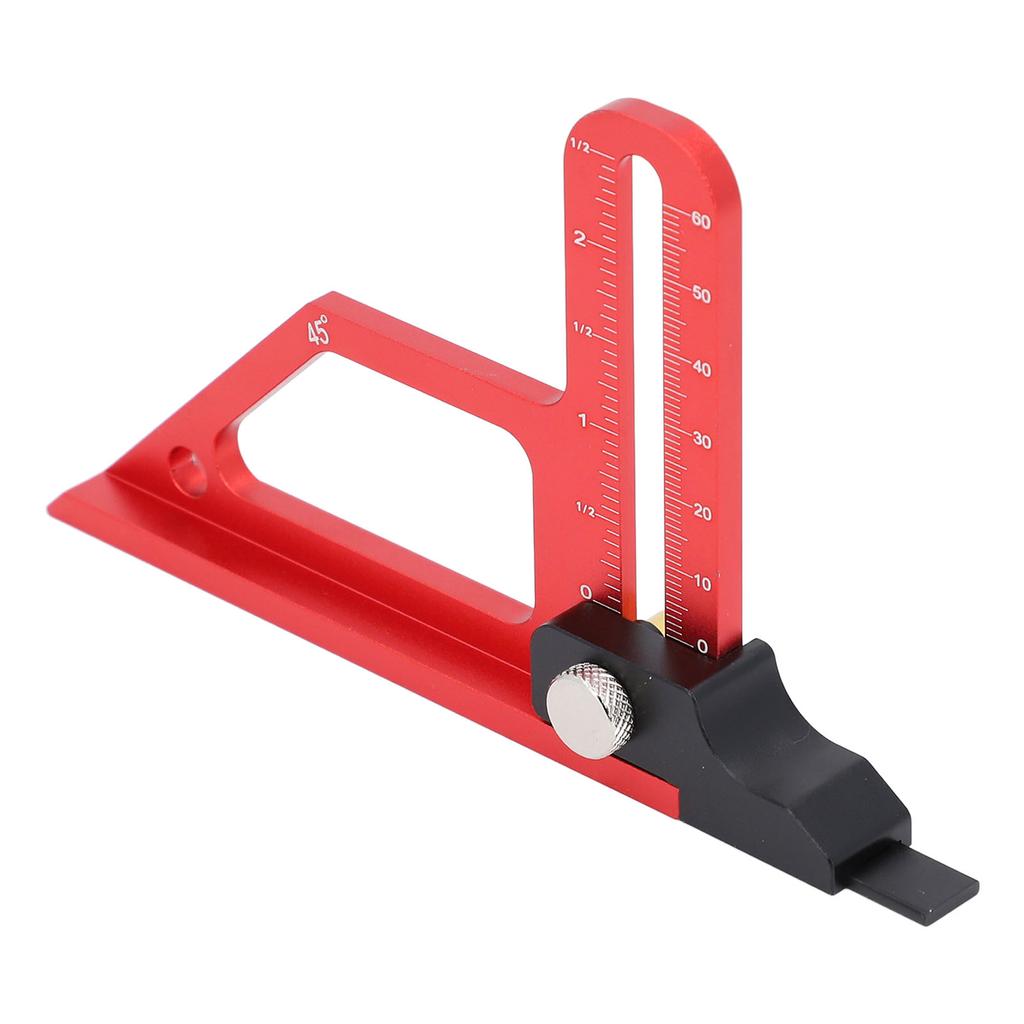 Table Saw Height Gauge Aluminum Alloy Metric Inch Scales 0‑60mm Depth 45 Degree Angle Measuring Tool for Woodworking