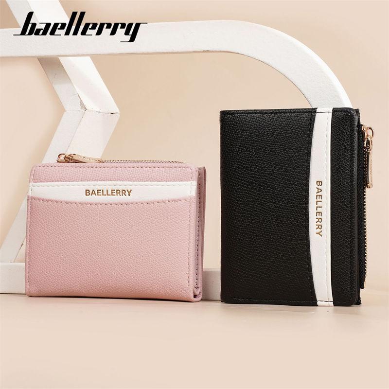 Baellerry Women Fashion Bi-fold Wallets Artificial Leather Hasp Zipper Coin Purse Card Holder