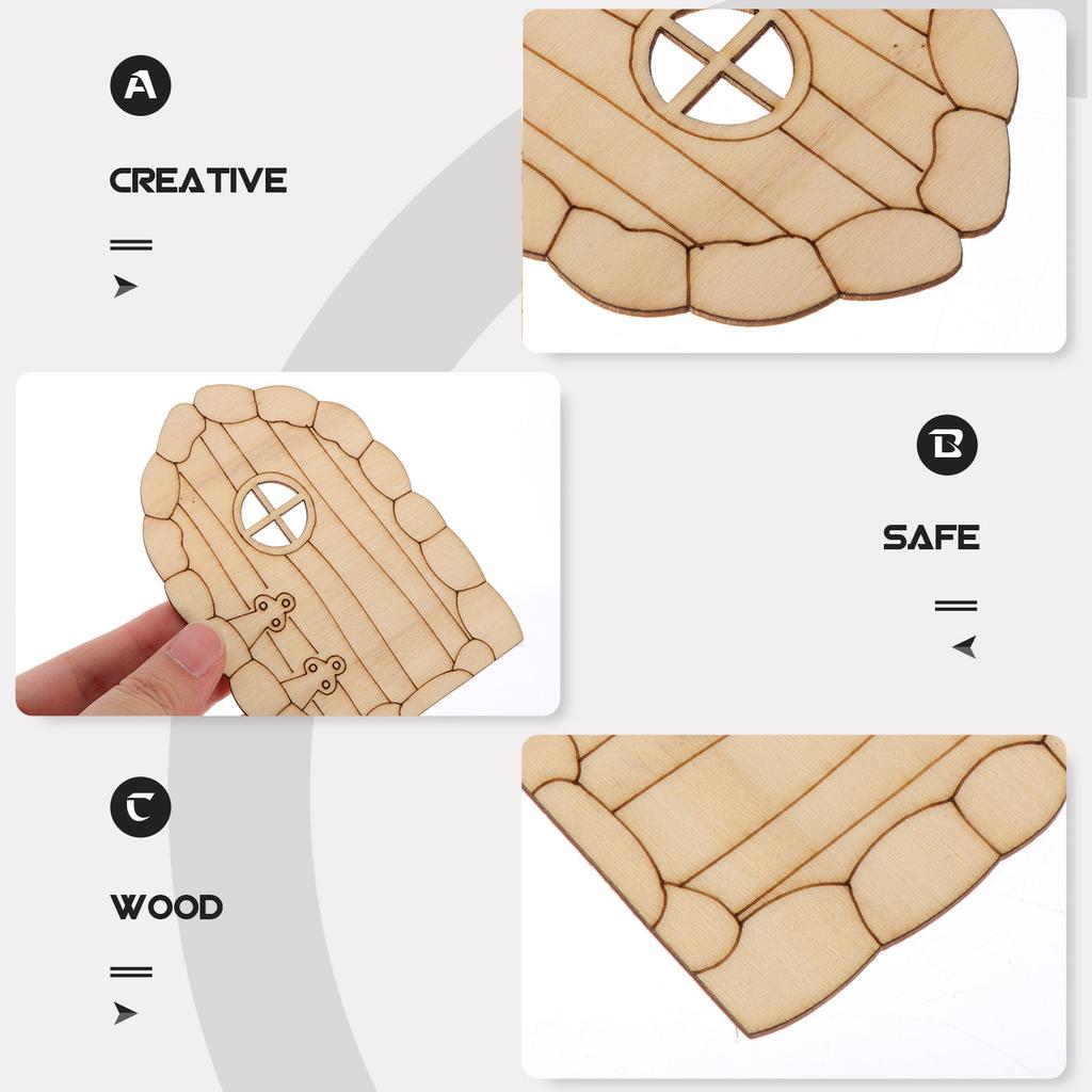 48Pcs DIY Fairy Doors Wood Chips Blank Unfinished Wooden Slices for Art Projects Home Decoration Painting Craft Boards